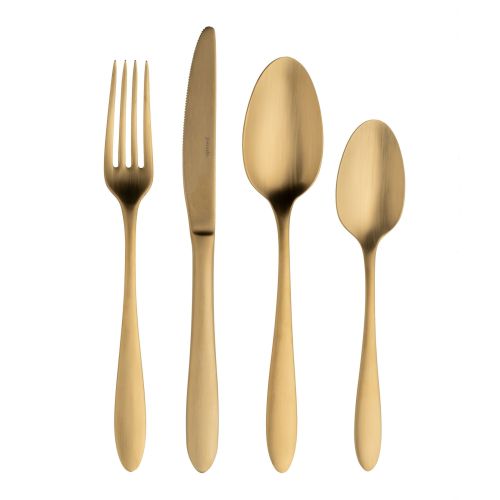 Hollywood Cutlery Set 16 Brushed Gold