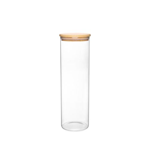 Store & Care Round Bamboo Glass Jar 2L