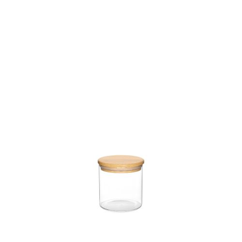 Store & Care Round Bamboo Glass Jar 0,5L 